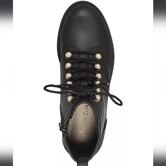 Charter Club Shiloh Combat Booties Black 8 - Picture 3 of 9